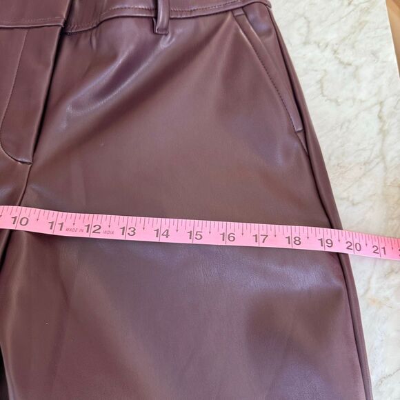 Talbots FAUX LEATHER STRAIGHT ANKLE PANTS burgundy size 8P NWT - Picture 11 of 11